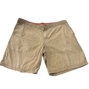 Columbia Men Tan Tech Flat Front Hybrid Walking Chino Shorts Sz 42x10 High-Rise